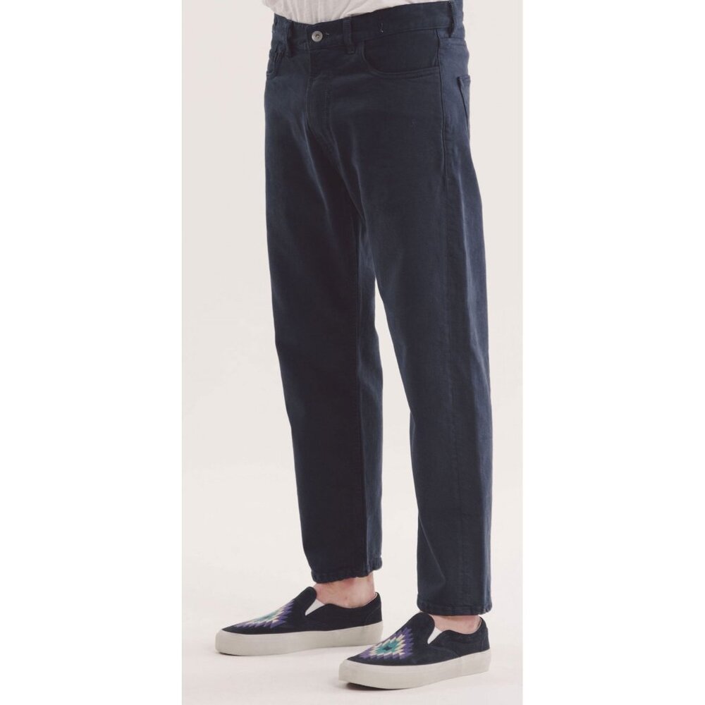 YMC Tearaway Jeans Men Small Navy Blue Cropped Tapered Relaxed Mid Rise Straight